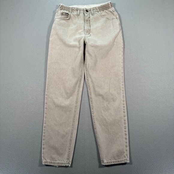 Vintage Lee Jeans‎ Womens 10 Beige Gray Wash Straight Leg Stretch Waist American - Picture 1 of 11